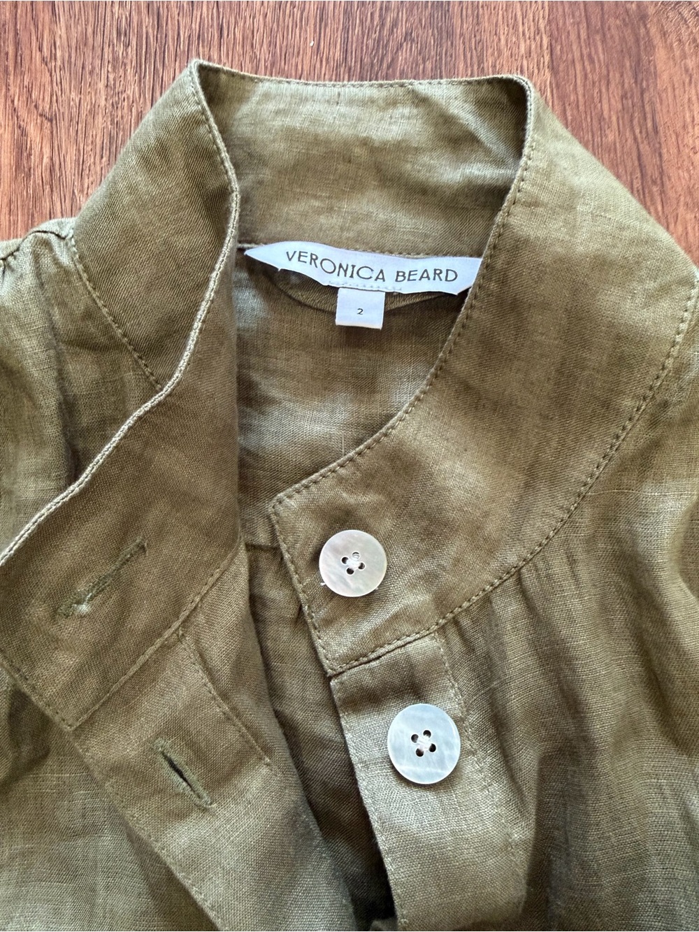 Veronica Beard Kaidin Linen Ruffle Hem Dress - Picture 5 of 9